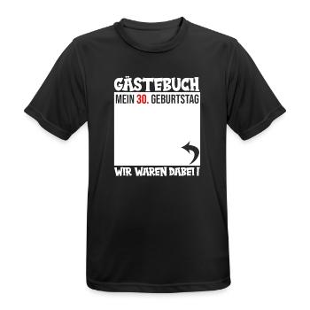 Guestbook: 30th Birthday - Men's Breathable T-Shirt - black - Front - AI Model Male 178 light (178cm)
