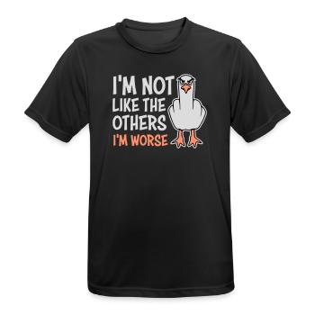 Middle Finger Seagull In Not Like The Others I'm Worse - Men's Breathable T-Shirt - black - Front - AI Model Male 178 light (178cm)