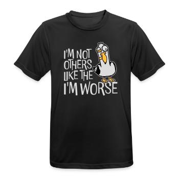 Crazy Seagull I'm Not Like The Others I'm Worse - Men's Breathable T-Shirt - black - Front - AI Model Male 178 light (178cm)