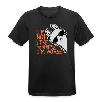 Lama Sunglasses Not Like The Others I'm Worse - Men's Breathable T-Shirt - black - Front - AI Model Male 178 light (178cm)