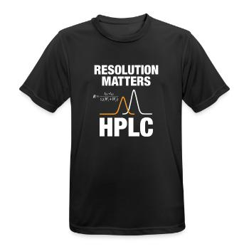 Chromatographie de performance à résolution de crête HPLC - T-shirt respirant Homme - noir - Devant - AI Model Male 178 light (178cm)