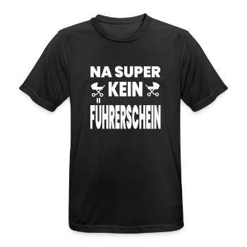 Führerschein - Männer T-Shirt atmungsaktiv - Schwarz - Vorne - AI Model Male 178 light (178cm)