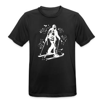 Alpine skier Winter sports Ski touring - Men's Breathable T-Shirt - black - Front - AI Model Male 178 light (178cm)