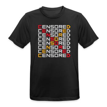 Censored Zensiert Lustig Statement Freiheit Logo - Männer T-Shirt atmungsaktiv - Schwarz - Vorne - AI Model Male 178 light (178cm)