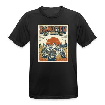Banditen des Nordens Möwen Fischbrötchen Diebe  - Männer T-Shirt atmungsaktiv - Schwarz - Vorne - AI Model Male 178 light (178cm)