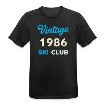 Vintage 1986 – Ski Club Retro Birth Year Gift - Men's Breathable T-Shirt - black - Front - AI Model Male 178 light (178cm)