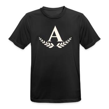 A - Männer T-Shirt atmungsaktiv - Schwarz - Vorne - AI Model Male 178 light (178cm)