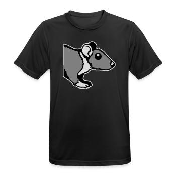 Rat avant Côté semi-curieux rongeur drôle - T-shirt respirant Homme - noir - Devant - AI Model Male 178 light (178cm)