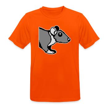 Ratte Vorderseite Halb Neugierig Lustig Nagetier - Männer T-Shirt atmungsaktiv - Neonorange - Vorne - AI Model Male 185 dark (185cm)