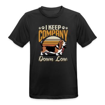 Funny Dog Breed Basset Hound - Männer T-Shirt atmungsaktiv - Schwarz - Vorne - AI Model Male 178 light (178cm)