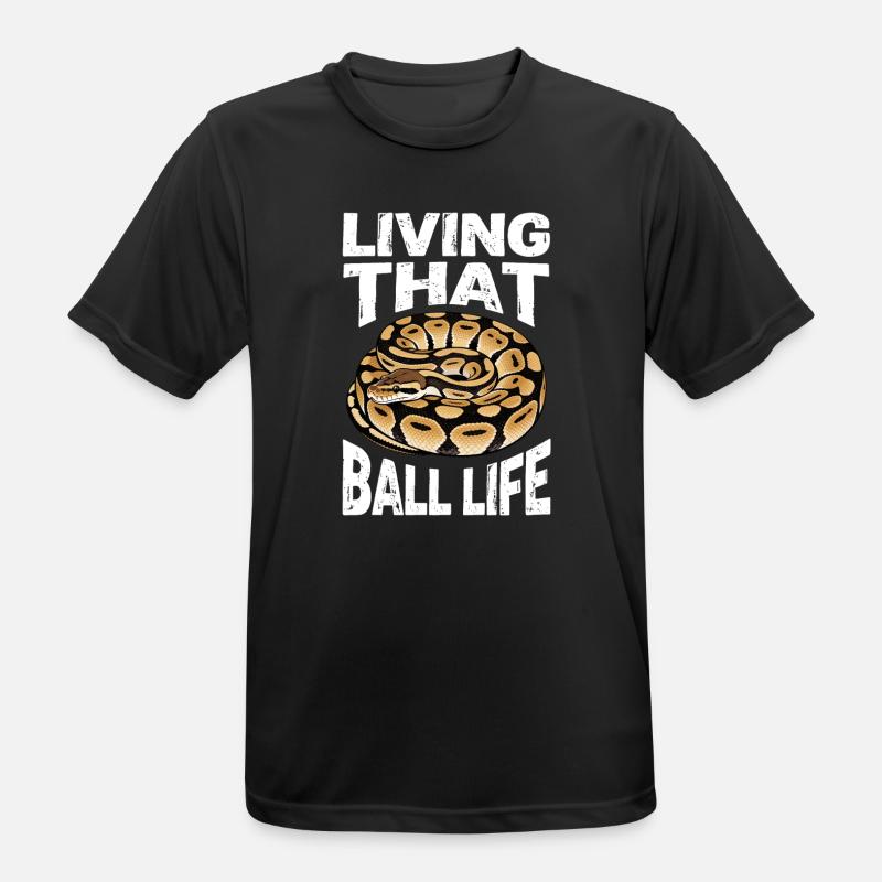 Königspython Schlangen Liebhaber Terrarium Python - Männer T-Shirt atmungsaktiv - Schwarz