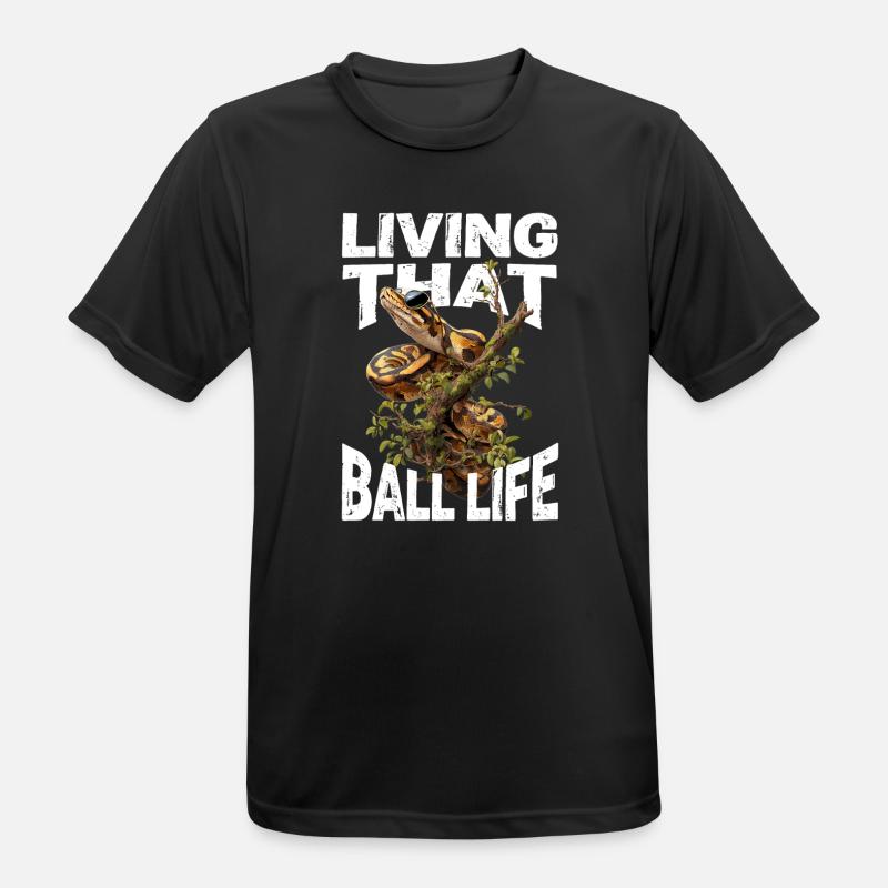 Königspython Schlangen Liebhaber Terrarium Python - Männer T-Shirt atmungsaktiv - Schwarz