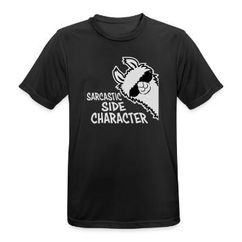 Llama Alpaca Sarcastic Side Character Sarcastic - Men's Breathable T-Shirt - black - Front - AI Model Male 178 light (178cm)