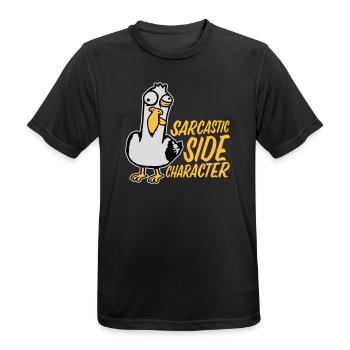 Crazy Seagull Sarcastic Side Character Funny - Men's Breathable T-Shirt - black - Front - AI Model Male 178 light (178cm)