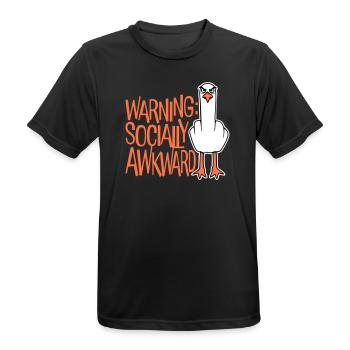 Warning Socially Awkward Möwe Mittelfinger Frech - Männer T-Shirt atmungsaktiv - Schwarz - Vorne - AI Model Male 178 light (178cm)