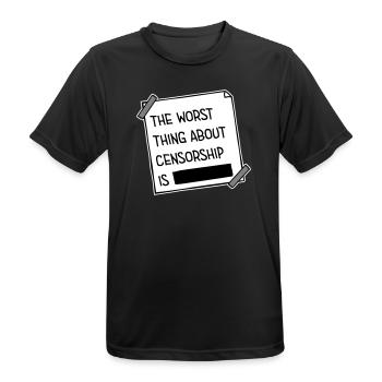 Le pire dans la censure, c’est l’ironie amusante - T-shirt respirant Homme - noir - Devant - AI Model Male 178 light (178cm)