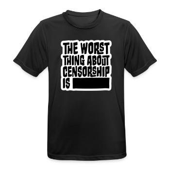Le pire dans la censure, c’est l’ironie amusante - T-shirt respirant Homme - noir - Devant - AI Model Male 178 light (178cm)