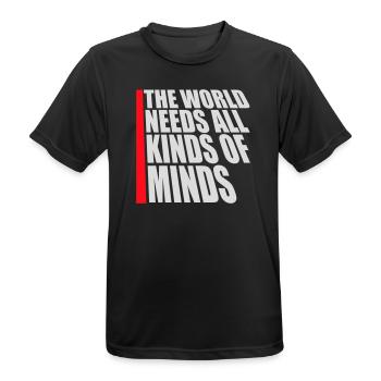 Le monde a besoin de toutes sortes d’esprits inspirants - T-shirt respirant Homme - noir - Devant - AI Model Male 178 light (178cm)