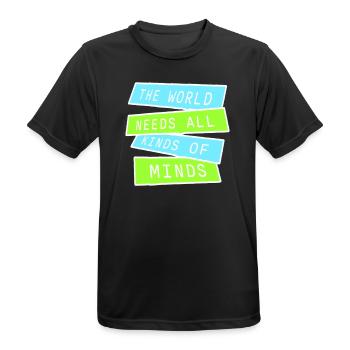 Le monde a besoin de toutes sortes d’esprits inspirants - T-shirt respirant Homme - noir - Devant - AI Model Male 178 light (178cm)