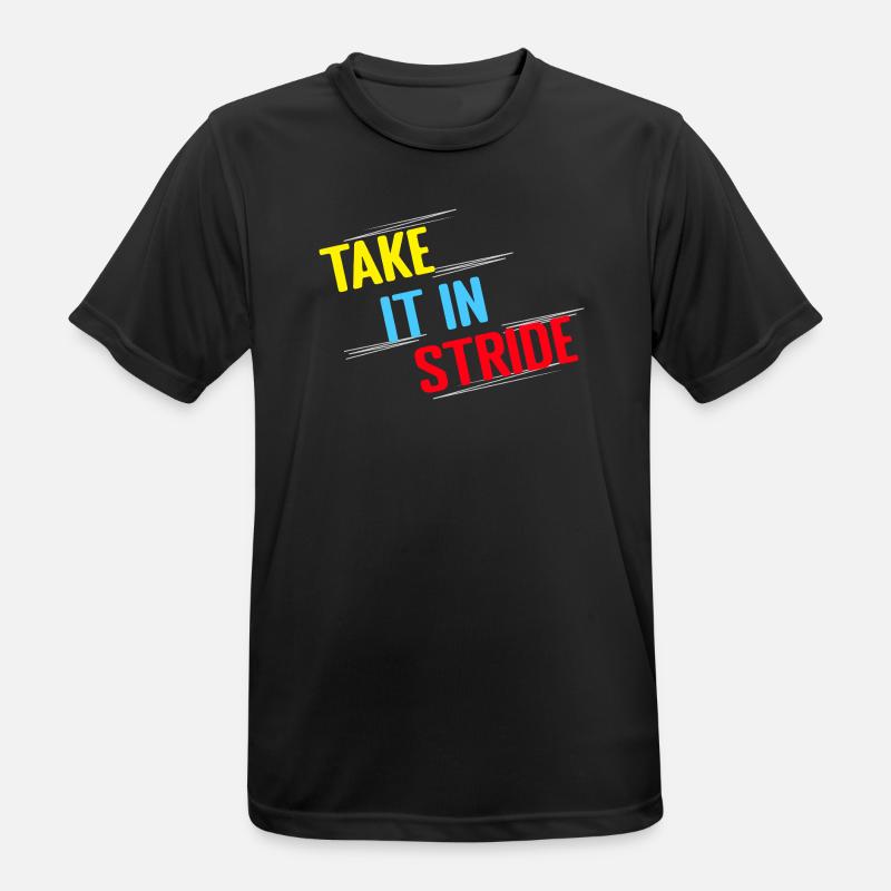 Running Run Take It In Stride Marathon Runner - Men's Breathable T-Shirt - black