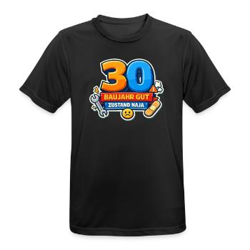 30 Jahre Baujahr Gut - Männer T-Shirt atmungsaktiv - Schwarz - Vorne - AI Model Male 178 light (178cm)