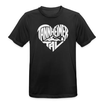 Tannheimer Tal Heart Mountain Landscape - Men's Breathable T-Shirt - black - Front - AI Model Male 178 light (178cm)