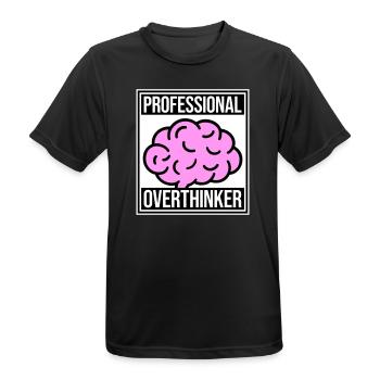 Professional Overthinker Lustig Grübeln Angst Logo - Männer T-Shirt atmungsaktiv - Schwarz - Vorne - AI Model Male 178 light (178cm)