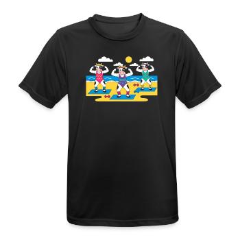 Kuh Yoga Strand - Männer T-Shirt atmungsaktiv - Schwarz - Vorne - AI Model Male 178 light (178cm)