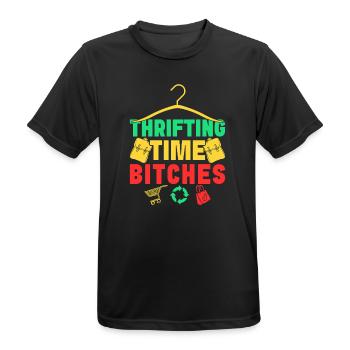 Magasin d’occasion Magasin d’occasion Temps d’occasion - T-shirt respirant Homme - noir - Devant - AI Model Male 178 light (178cm)