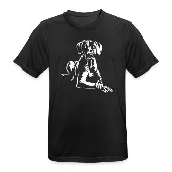Rhodesian Ridgeback « Édition Noire » - T-shirt respirant Homme - noir - Devant - AI Model Male 178 light (178cm)