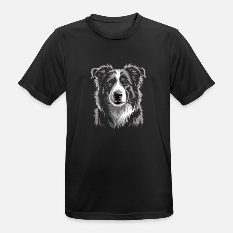Boder Collie - Männer T-Shirt atmungsaktiv - Schwarz