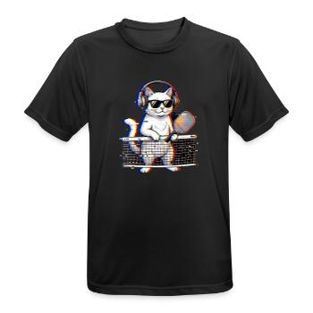C’était drôle, c’était sorti ? Ramete de pickleball rétro - T-shirt respirant Homme - noir - Devant - AI Model Male 178 light (178cm)