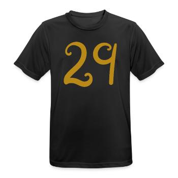 29 - Men's Breathable T-Shirt - black - Front - AI Model Male 178 light (178cm)