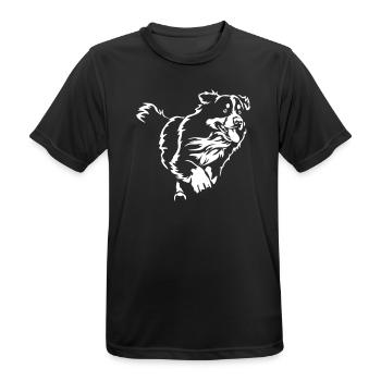 Bernese Mountain Dog « Édition Noire » - T-shirt respirant Homme - noir - Devant - AI Model Male 178 light (178cm)