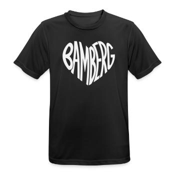 Bamberg Heart Typo - Men's Breathable T-Shirt - black - Front - AI Model Male 178 light (178cm)