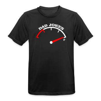 Dad Jokes Meter Tee Design - Men's Breathable T-Shirt - black - Front - AI Model Male 178 light (178cm)