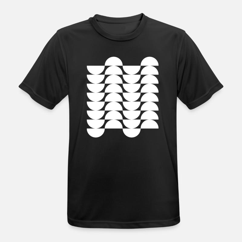 Wavegrid Half-Circle Pattern - Men's Breathable T-Shirt - black