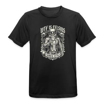 C’est quoi ce délire de Celsius Skeleton Funny American - T-shirt respirant Homme - noir - Devant - AI Model Male 178 light (178cm)