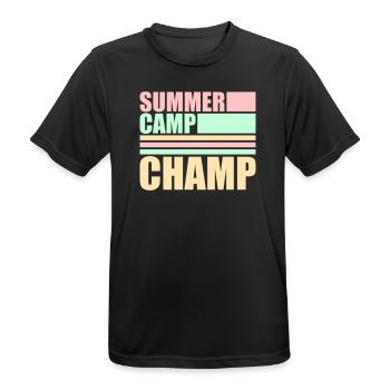Summer Camp Champ Fun Kids Outdoor Adventure - Men's Breathable T-Shirt - black - Front - AI Model Male 178 light (178cm)