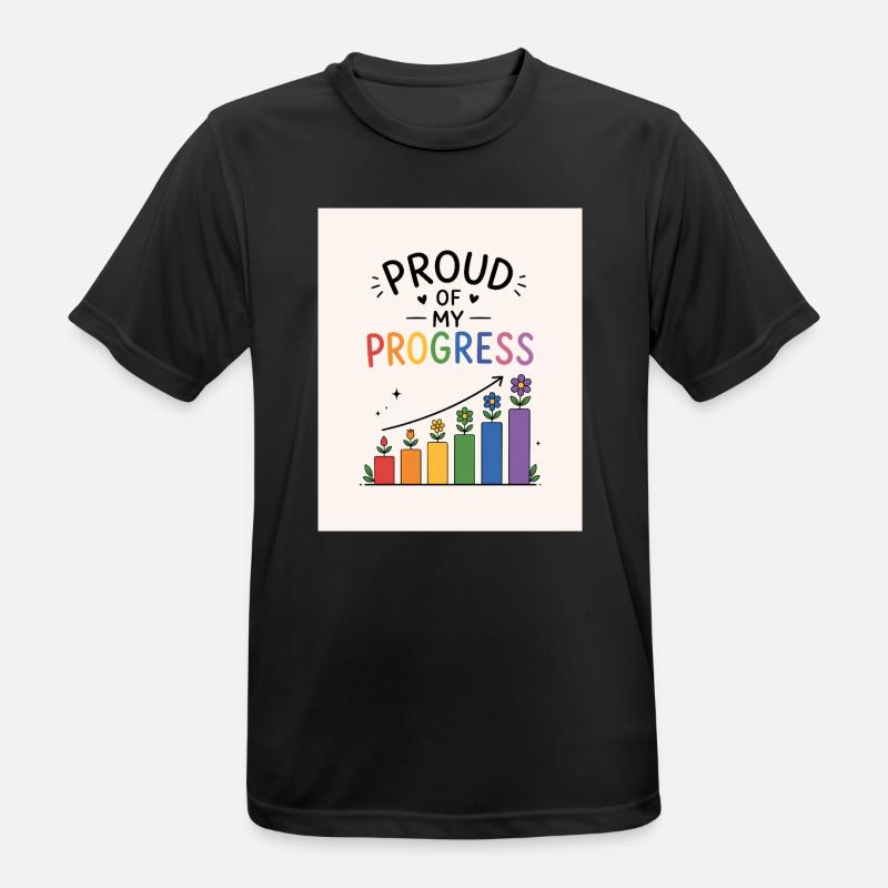 Fier de mes progrès - T-shirt respirant Homme - noir