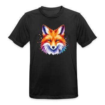 Fuchs Design – Polygon Fox Motiv für Tierliebhaber - Männer T-Shirt atmungsaktiv - Schwarz - Vorne - AI Model Male 178 light (178cm)