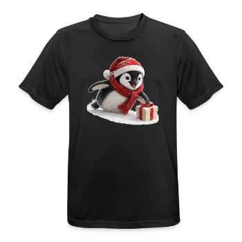 Weihnachts Pinguin - Männer T-Shirt atmungsaktiv - Schwarz - Vorne - AI Model Male 178 light (178cm)