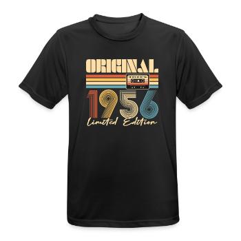 70e anniversaire, 70 ans - T-shirt respirant Homme - noir - Devant - AI Model Male 178 light (178cm)