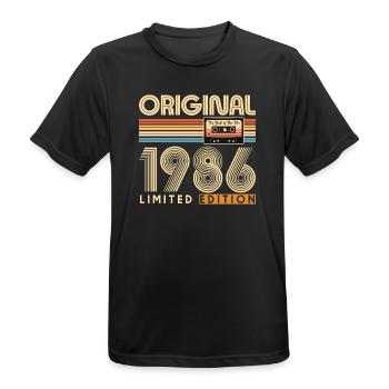 40 ans, 40e anniversaire - T-shirt respirant Homme - noir - Devant - AI Model Male 178 light (178cm)