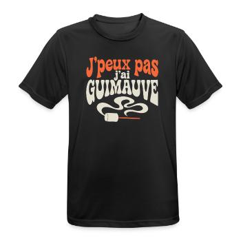 J'peux pas j'ai GUIMAUVE - T-shirt respirant Homme - noir - Devant - AI Model Male 178 light (178cm)