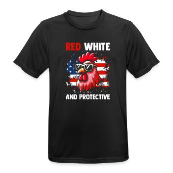 Patriotic Farmer Rooster Flock Poultry USA Pride C - Men's Breathable T-Shirt - black - Front - AI Model Male 178 light (178cm)