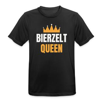 Bierzelt Queen – Volksfest Frauen Krone Spruch - Männer T-Shirt atmungsaktiv - Schwarz - Vorne - AI Model Male 178 light (178cm)