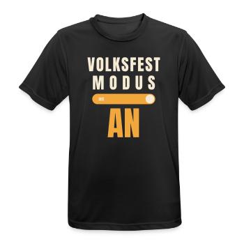 Volksfest Modus AN – Schalter Bierzelt Spruch - Männer T-Shirt atmungsaktiv - Schwarz - Vorne - AI Model Male 178 light (178cm)