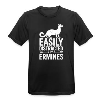 Dictons d’hermine Drôle d’hermine Cadeau drôle d’hermine - T-shirt respirant Homme - noir - Devant - AI Model Male 178 light (178cm)