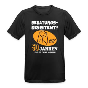 Comic Geburtstag 50 Jahre Happy Birthday - Männer T-Shirt atmungsaktiv - Schwarz - Vorne - AI Model Male 178 light (178cm)